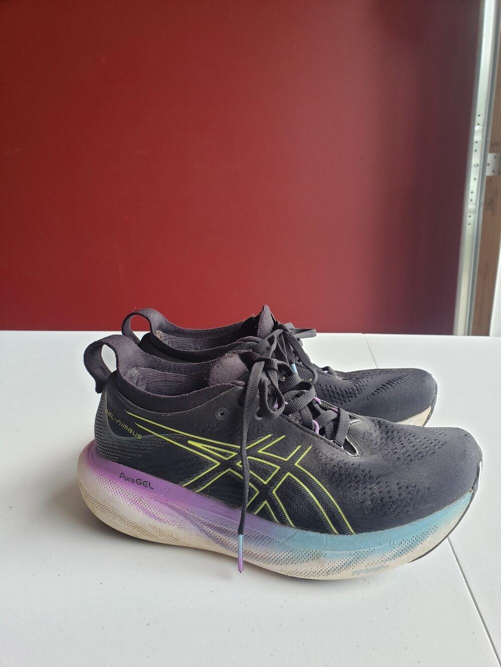Asics Gel Nimbus 25 Shoes Size 6.5 Womens Blue Running Marathon Gym 1012B356